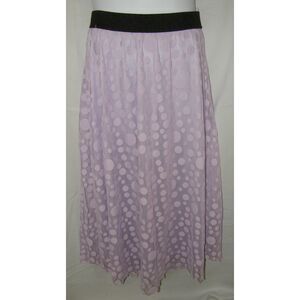 LULAROE Light Purple Polka Dot Tulle Sz XL Lined Pull On Flowy LUCY Maxi Skirt